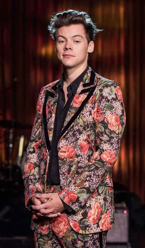 harry styles floral gucci suit.